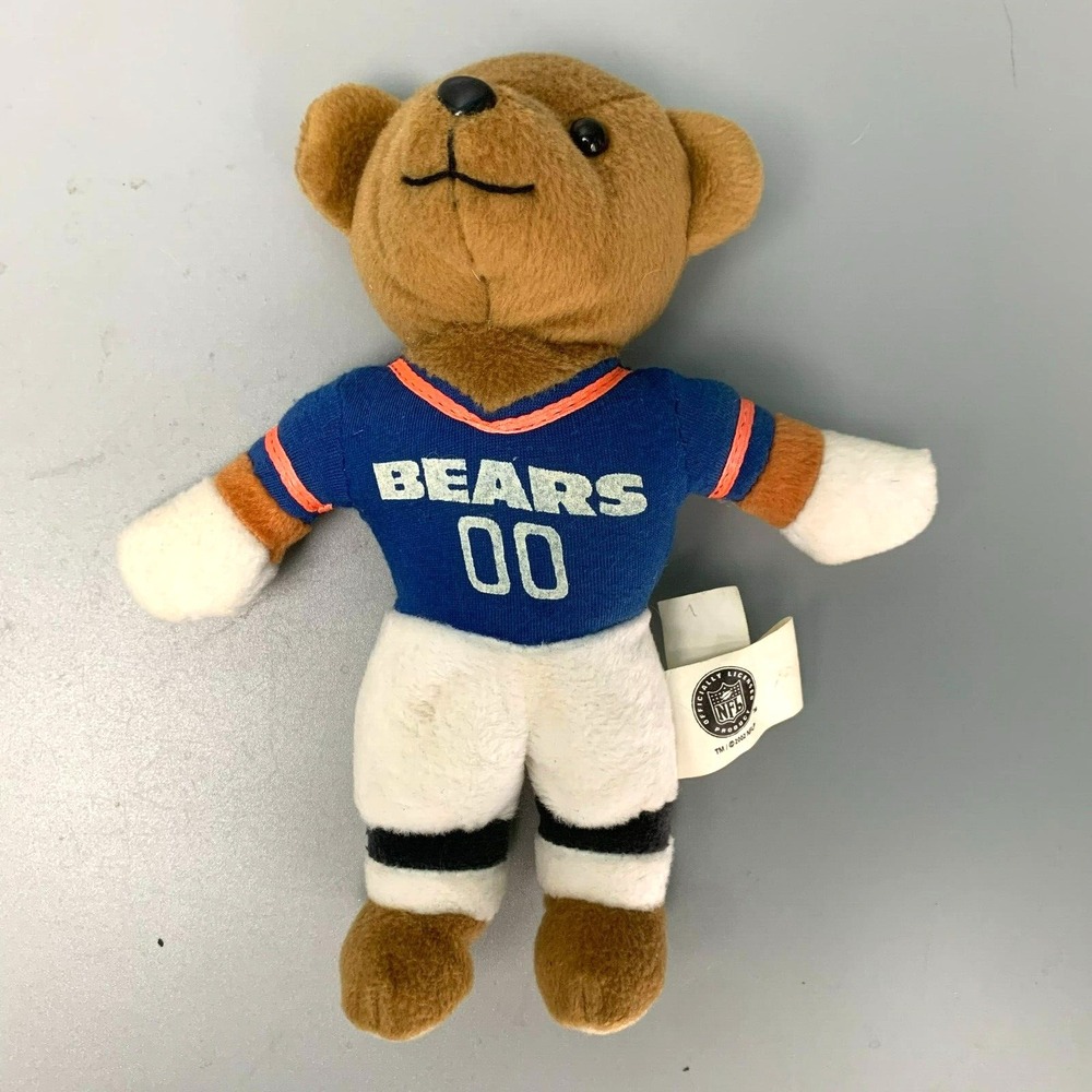 Chicago Bears NFL Plush Teddy Bear Nanco Navy Blue Orange 00 Jersey 9 Inch
